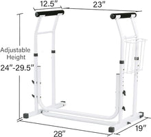 Load image into Gallery viewer, FSA/HSA Eligible, Vaunn Medical Bathroom Patented Height Adjustable Height Toilet Rail Grab Bar and Commode Safety Frame Handle
