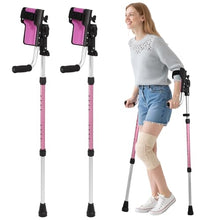 Load image into Gallery viewer, Crutches for Adults 3-Angle Adjustable Forearm Crutches Non-Slip Handles with EVA Elbow Support

