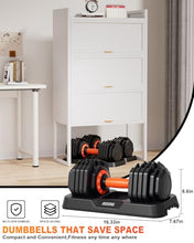 Load image into Gallery viewer, Fit Sir 25/55LB Adjustable Dumbbell Set,10 in 1 Free Weights Dumbbell of 2 with Secure Locking Mechanism for Safe,1 Sec Speed Adjustment Men/Women Gym and Home Strength Training Equipment
