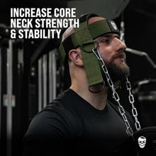 Load image into Gallery viewer, Gymreapers Neck Harness Weight Lifting - Neck Trainer Workout Equipment - Heavy Duty Stainless Steel Chain, Adjustable Neoprene Head Strap, Exercise Equipment for Strength &amp; Pain Relief
