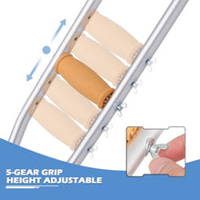 Load image into Gallery viewer, monicare Underarm Crutches for Youth 4'6" - 5'2" Aluminum Adjustable Lightweight Ergonomic Walking Crutches

