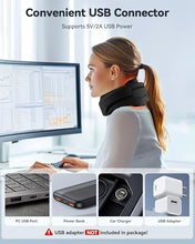 Load image into Gallery viewer, Qwnccet Heated Neck Brace Cervical Collar - Neck Support Brace with Heating Pad, Soft Foam Wraps Keep Vertebrae Stable and Aligned for Relief of Cervical Spine Pressure for Women &amp; Men Black (L Size)
