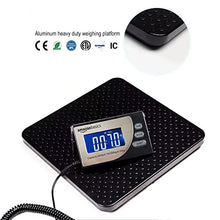Load image into Gallery viewer, Amazon Basics Digital Postal Scale with Tare Function, Heavy Duty, Aluminium Platform, 440 lb Capacity, Digital Shipping, Portable, Black
