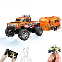 Load image into Gallery viewer, 1/64 Scale Mini Remote Control Monster Truck with Trailer, 2.4Ghz &amp; APP Remote Control, Rechargeable Alloy Shell
