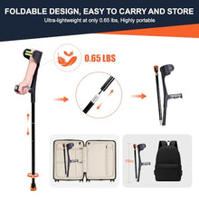 Load image into Gallery viewer, Folding Forearm Crutche for Adults - 10-Level Adjustable Telescopic, Lightweight Aluminum and TPR

