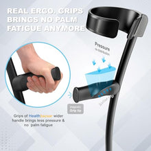 Load image into Gallery viewer, HEALTHBAZAAR Ergonomic Forearm Crutches, Foldable and Height Adjustable Elbow Crutches with Magnetic Handles for Wall Support
