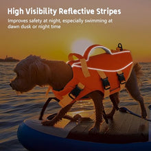 Load image into Gallery viewer, Dogcheer Dog Life Jacket with Double Rescue Handle, Reflective Dog Life Vest for Swimming Boating, Adjustable Pet Swim Vest Dog Flotation Device DFD for Small Medium Large Dogs - Orange M
