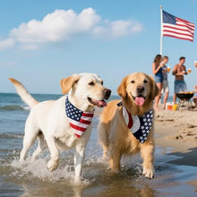 Load image into Gallery viewer, Dog Bandanas XLarge 2PCS in Storage Box, Reversible American Flag Pet Scarf for Boy and Girl, Washable, Adjustable Bandana for Dogs, 4th of July Patriotic Bandana for Large and Extra Large Dogs
