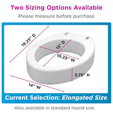 Load image into Gallery viewer, NOVA Raised Toilet Seat for Seniors &amp; Post-Surgery Recovery – Elongated Bolt-On Under-Seat Design Uses Existing Toilet Seat &amp; Lid, 3.5” Elevation, 300 lb Capacity, Durable Plastic, Easy Install
