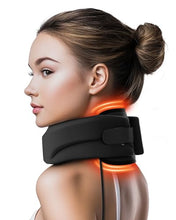 Load image into Gallery viewer, Heated Neck Brace Cervical Collar - Neck Support Brace with Heating Pad, Soft Foam Wraps Keep Vertebrae Stable and Aligned for Relief of Cervical Spine Pressure for Women &amp; Men Black (M Size)
