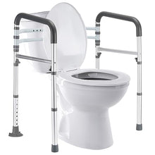 Load image into Gallery viewer, Lianjindun Toilet Safety Rails, Adjustable Toilet Frame for Elderly, Seniors, Handicap &amp; Disabled, Foldable Handicap Toilet Handles Fit Any Toilets (Gray)
