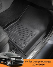 Load image into Gallery viewer, for Dodge Durango Floor Mats: 2016-2026 6-Seater Car Accessories, All-Weather TPE Rubber Backrest mats &amp; Cargo Liner &amp; Carpets Custom Fit for Durango 2025 2024 2023 2022 2021 2020 2019 2018 2017
