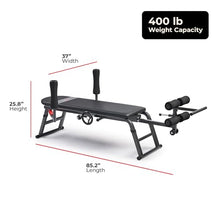 Load image into Gallery viewer, Sunny Health &amp; Fitness No-Hang Traction &amp; Stretch Decompression Table for Back Pain Relief, Adjustable Stretch Bench, 400 LB Capacity
