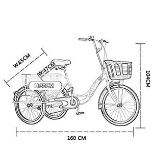 Three Wheel Bike, Adult Tricycle Outdoor Sports Comfort Bicycles with Large Basket 3 Wheel Cruiser Bike