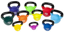 Load image into Gallery viewer, Fitvids All-Purpose Color Vinyl Coated Kettlebell, 5-50 Pounds, Yellow
