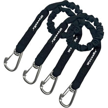 Load image into Gallery viewer, WAVESRX DockingPal™ - Premium Flat Bungee Dock Lines for Boats I Elastic Boat Dock Rope with Stainless Steel Carabiners | Stretches from 3' to 5' | Absorbs Shocks Prevent Damage to Jet Ski &amp; PWC
