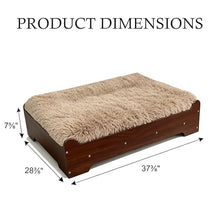 Load image into Gallery viewer, HEAVE SPROUT Elevated Dog Bed 37⅜" × 28⅜"×7⅝”,Raised Wooden Dog Bed Frame and Mattress for Large Pets up to 80lbs
