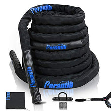 Load image into Gallery viewer, Perantlb Battle rope with wear-resistant nylon protective sleeve ，Heavy Battle Rope for Strength Training Home Fitness Exercise Rope， Anchor Strap Kit Included (2" x 40 ft Length)
