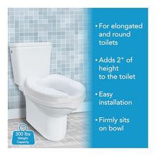 Load image into Gallery viewer, Carex Toilet Seat Riser, Elongated Raised Toilet Seat Adds 2.5 inches to Toilet Height, 300 Pound Weight Capacity Toilet Riser
