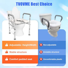 Load image into Gallery viewer, Toilet Seat Risers for Seniors, FSA and HSA Eligible Raised Toilet Seat with Handles, 8-Level Height and 3-Level Width Adjustment, Fits Most Body Sizes and Toilets, for Elderly, Pregnant, and Disabled
