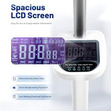 Load image into Gallery viewer, Professional Digital Physicians Scale 440Lbs, Multifunction Physician Medical Body Weight Scale, Ultrasonic Height and Weight Scale for Fat, Water, Muscle, Bone, Calories, BMI, LCD Display
