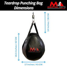 Load image into Gallery viewer, Wrecking Ball Punching Bag, Professional Boxing Teardrop Body Snatcher Bag for Training MMA Kickboxing Muay Thai, Round Shaped Heavy Bag (Unfilled) (Black, 110)
