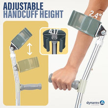 Load image into Gallery viewer, Dynarex Forearm Crutches, Push-Button Height Adjustment, Comfortable Hand Grips,  1 Pair (Youth)
