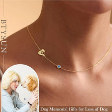 Load image into Gallery viewer, Dog Owner Gifts, Dog Mom Gifts for Women Birthstone Necklace for Women Non Tarnish Gold Necklace with Sapphire September Birthday Gift Adjustable Stocking Stuffers for Her Anniversary Memorial Jewelry
