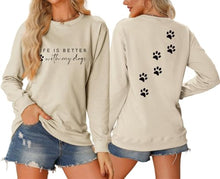 Load image into Gallery viewer, Sorry I'm Late I Saw A Dog Sweatshirt Women Funny Dog Lover Shirt Casual Crew Neck Long Sleeve Pullovers Lightweight
