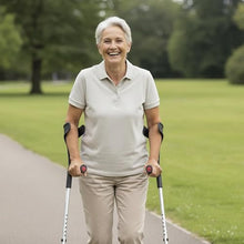 Load image into Gallery viewer, PEPE Mobility Forearm Crutches for Adults (x2 Units) Open Cuff, Adjustable Height, Aluminium,  Made in Europe
