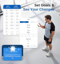 Load image into Gallery viewer, GE Smart Scale for Body Weight: 8-Electrode Body Pod Fat Monitor with Full Body Composition Analysis, Bluetooth App Sync, Large Handle Display, 400lb Capacity Bathroom Scale for Home &amp; Gym, Black
