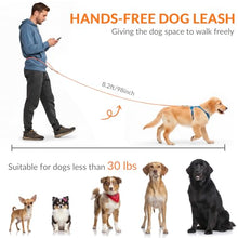 Load image into Gallery viewer, Léwind 8.2ft Hands Free Dog Leash,Versatile Waist &amp; Crossbody Lead for Medium Dogs,Waterproof &amp; Adjustable for Running Jogging Walking, 360° Swivel Metal Buckle (Orange)

