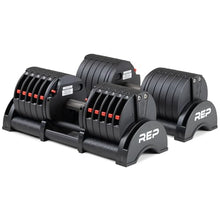 Load image into Gallery viewer, REP Fitness Adjustable Dumbbell Set - QuickDraw, Multiple Weight Ranges, Non-Slip Grip
