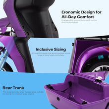 Load image into Gallery viewer, Super Large Electric 3 Wheel Mobility Scooters, Heavy Duty 800W Wheelchair Device, 25 Miles Long Range, All Terrain Mobility Scooter，Speed Adjust, Remote Key,Receive Ready to Ride (3 Wheel-Purple)

