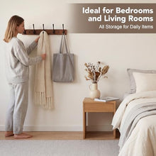 Load image into Gallery viewer, Dntorx Wall Mounted Coat Rack with 5 Hooks, 15.8 in Wooden Coat Hook Rust-Resistant Wall Hooks for Hanging Coat Bag Key Purse Towel Hook Rack for Entryway, Mudroom, Bedroom, Livingroom
