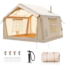 Load image into Gallery viewer, Inflatable Tents for Camping, Blow Up Tent for Camping Adults 4-6 People, Inflatable Hot Tent with Stove Jack &amp; AC Ports, Glamping Tents for Outdoors, Easy Setup with Air Pump
