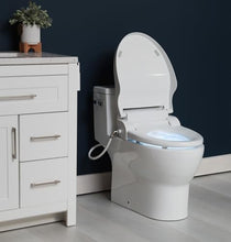 Load image into Gallery viewer, ALPHA BIDET JX2 Elongated Bidet Toilet Seat, White, Endless Warm Water, *NEW* Bowl Mist, LED Light, Quiet Operation, Wireless Remote, Stainless Steel Nozzle, Sittable Lid, 3 Year Warranty
