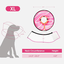Load image into Gallery viewer, Supet Raised Inflatable Dog Cone After Surgery - Adjustable Recovery Donut Collar with Removable Shield to Stop Licking Wounds &amp; Protect Stitches - Soft Dog Cone Alternative for Large Dogs (Pink,XL)
