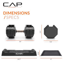 Load image into Gallery viewer, CAP Barbell 55 lb Pair of Adjustable Dumbbells with Full Rotation Copper Handle
