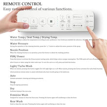 Load image into Gallery viewer, XCQQ Electric Bidet Toilet Seat with Remote, Heated Toilet Seat, Instant Warm Water, Warm Air Dryer, Rear &amp; Feminine with Oscillating Cleansing, Night Light, Slow Close Lid, LED Display - Round
