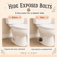 Load image into Gallery viewer, RAINGOWN Black Owl Toilet Bolt Caps Ceramic Dark Academia 2 Pack
