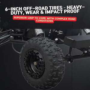 48V Electric Off-Road Go Kart Adults/Kids - 1500W Motor 12-37MPH, 8'' Alum Wheels (Black)