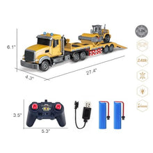 Load image into Gallery viewer, Remote Control Semi Truck Toy For Kids - 1:24 RC Semi-trailer Engineering Tractor With Sound And Lights, Trailer Truck Toy With Inertia Roller, Construction Vehicles For Boys &amp; Girls 3-8 Years Old
