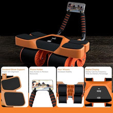 Load image into Gallery viewer, 2025 New 4-Wheel Abdominal Roller with Elbow Support, Latest Upgraded High-Performance Exercise Machine With Automatic Rebound, Multi- layered Anti-Slip Design with Built-in Workout Tracker
