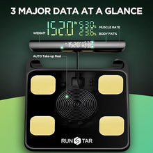 Load image into Gallery viewer, RunStar Smart Scale for Body Weight FSA&amp;HSA Eligible, 8-Electrode Digital Bathroom Scale with BMI, Body Fat Percentage &amp; Muscle Mass to 28 Body Composition and Printable Body Analysis Report
