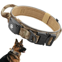 Load image into Gallery viewer, 2026 Upgrade Dog Collar with IPX8 Waterproof AirTag Holder,Military Tactical Handle and Ultra-Durable Metal Buckle/Night Reflective,GPS Collar for Medium to Large Dogs (Camouflage Khaki/XL)
