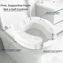 Load image into Gallery viewer, XYRONICA Toilet Seat Riser Cushion, 3 Inch Padded Toilet Seat Cushion for Seniors, High-Density Foam with Velcro Fastening, Stable &amp; Non-Slip, Fits Standard &amp; Elongated Toilets
