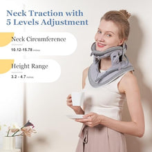 Load image into Gallery viewer, Cervical Neck Traction Device, Adjustable Cervical Traction Device with 3 Power Traction, 8 Airbag Support for Neck Pain Relief Neck Stretcher Air Pump Neck Brace
