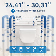Load image into Gallery viewer, Loyoda Toilet Safety Rails for Seniors,Adjustable Toilet Handles for Elderly and Disabled (350 Lb),Foldable Toilet Rails Fit Most Toilets
