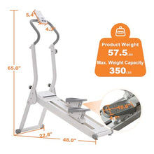 Load image into Gallery viewer, Magnetic Stair Stepper for Home, 16-Level Adjustable Resistance up to 77LBS, 350LBS Capacity, with Cup Holder &amp; Bluetooth APP, Folding Compact Cardio Climber(White)
